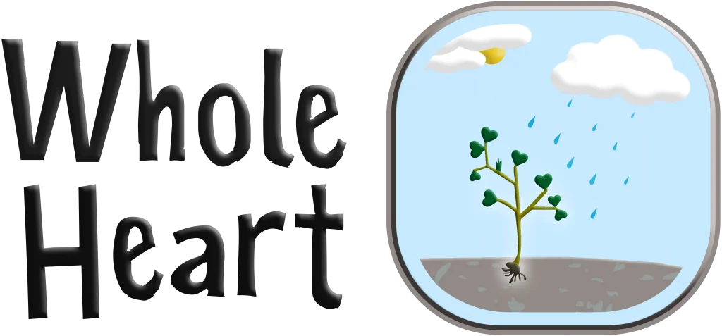 Image of the WholeHeart logo against a transparent background, with a tree and clouds in the logo icon.
