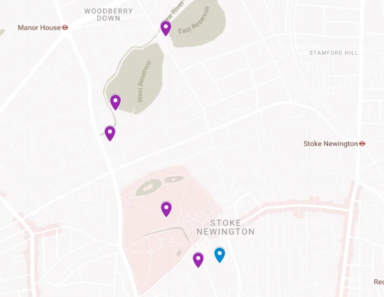 A map of the summer camp area for WholeHeart's Sports & Adventure Camps.